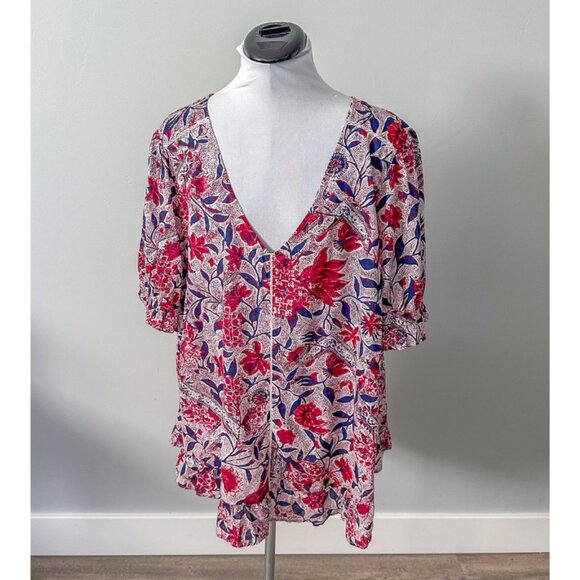Lucky Brand Plus Size Floral Printed Ruffle Top - NWT! - Picture 3 of 13